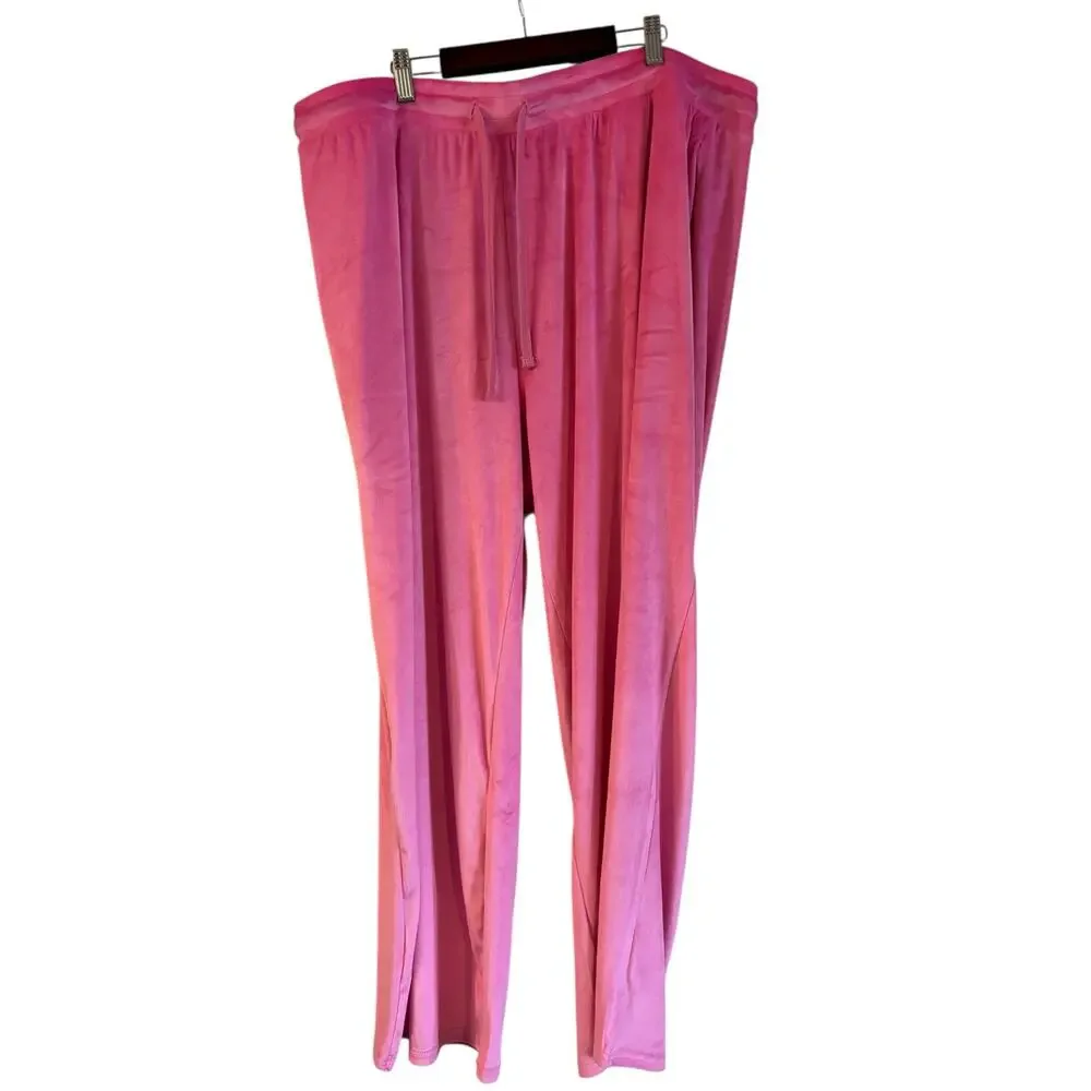 Juicy Couture Womens Velour Pink Track Pants Bling Y2K Size 2X Sleepwear
